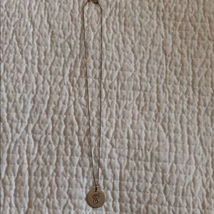 Sterling silver initial E Necklace genuine diamond